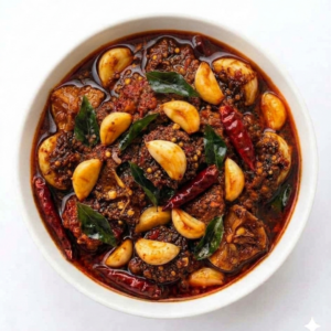 ripe red chili pickle (pandu mirapa pachadi)